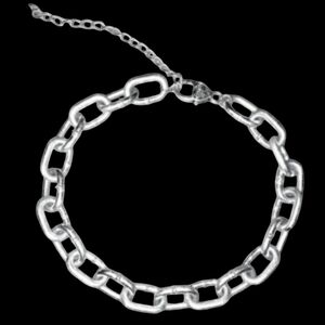 Handmade Choker Industrial Chain Heavy Big Links Hardware Necklace Silver Goth
